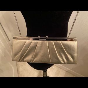 Jessica Mclintock Cross Strap Evening Purse.Bronze